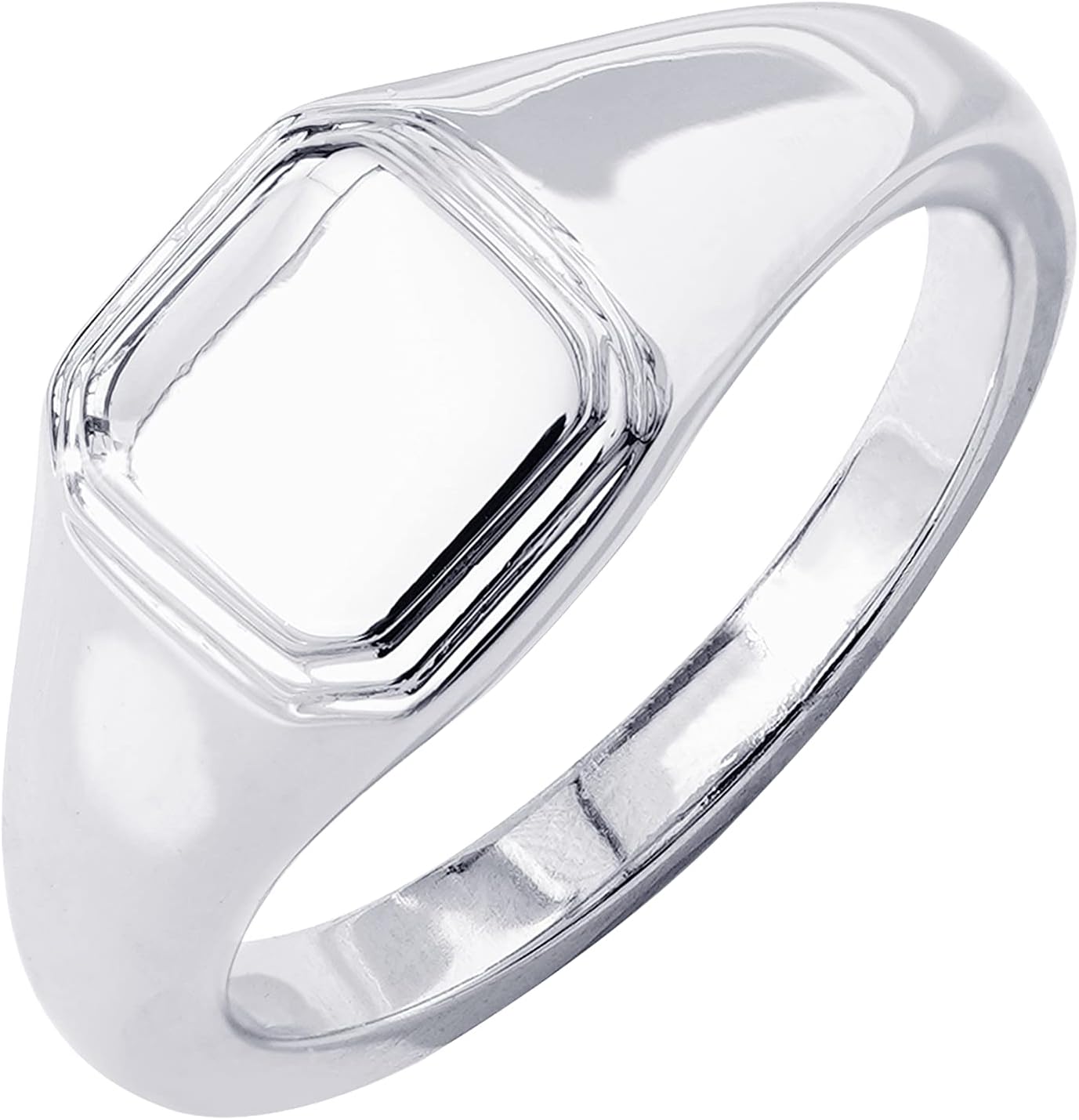 Amazon Essentials 14K Plated Sterling Silver Round Signet Ring