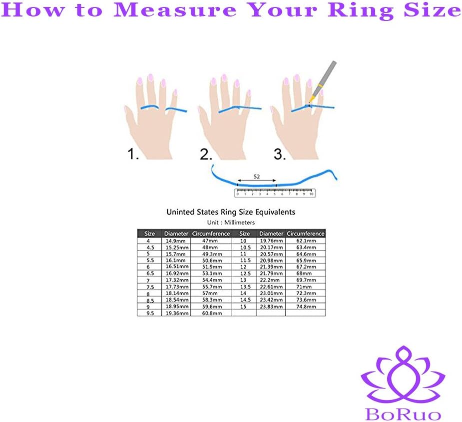 BORUO 925 Sterling Silver Ring, Fidget Ring Anxiety Ring, Triple Row Rolling Interlocking Stacking Rings, High Polish Rings for Women, Men Each Band Width 1.8mm Size 4-12