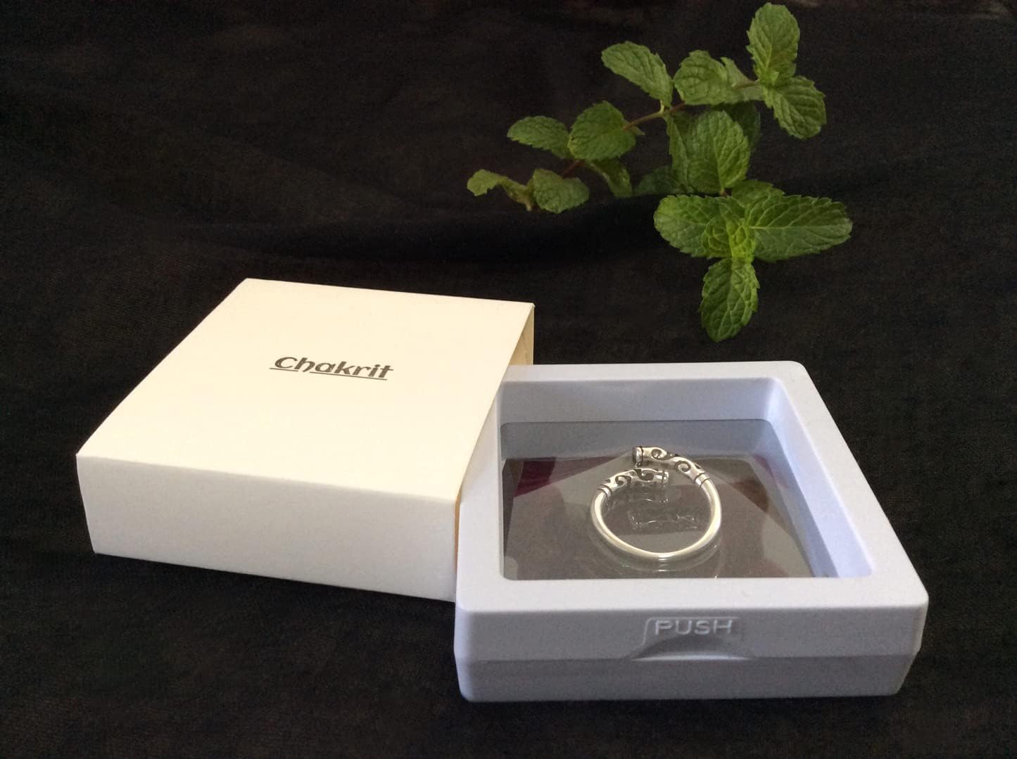 chakrit Vintage Gold Hoop Stick Thai Silver Opening Adjustable Ring for Women Men Jewelry