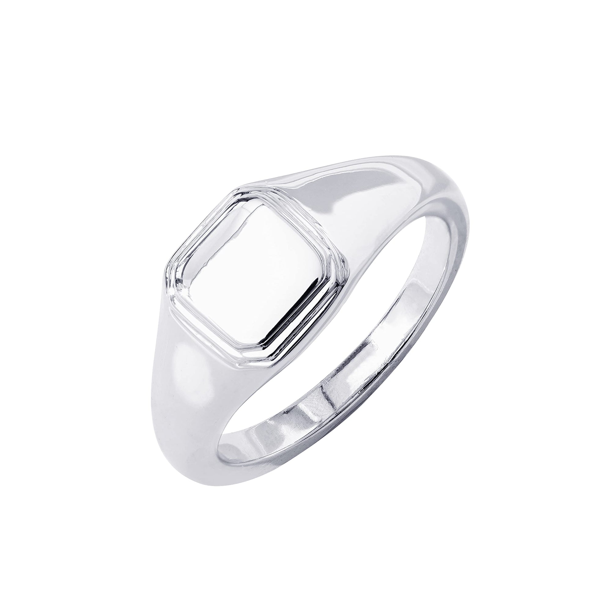 Amazon Essentials 14K Plated Sterling Silver Round Signet Ring