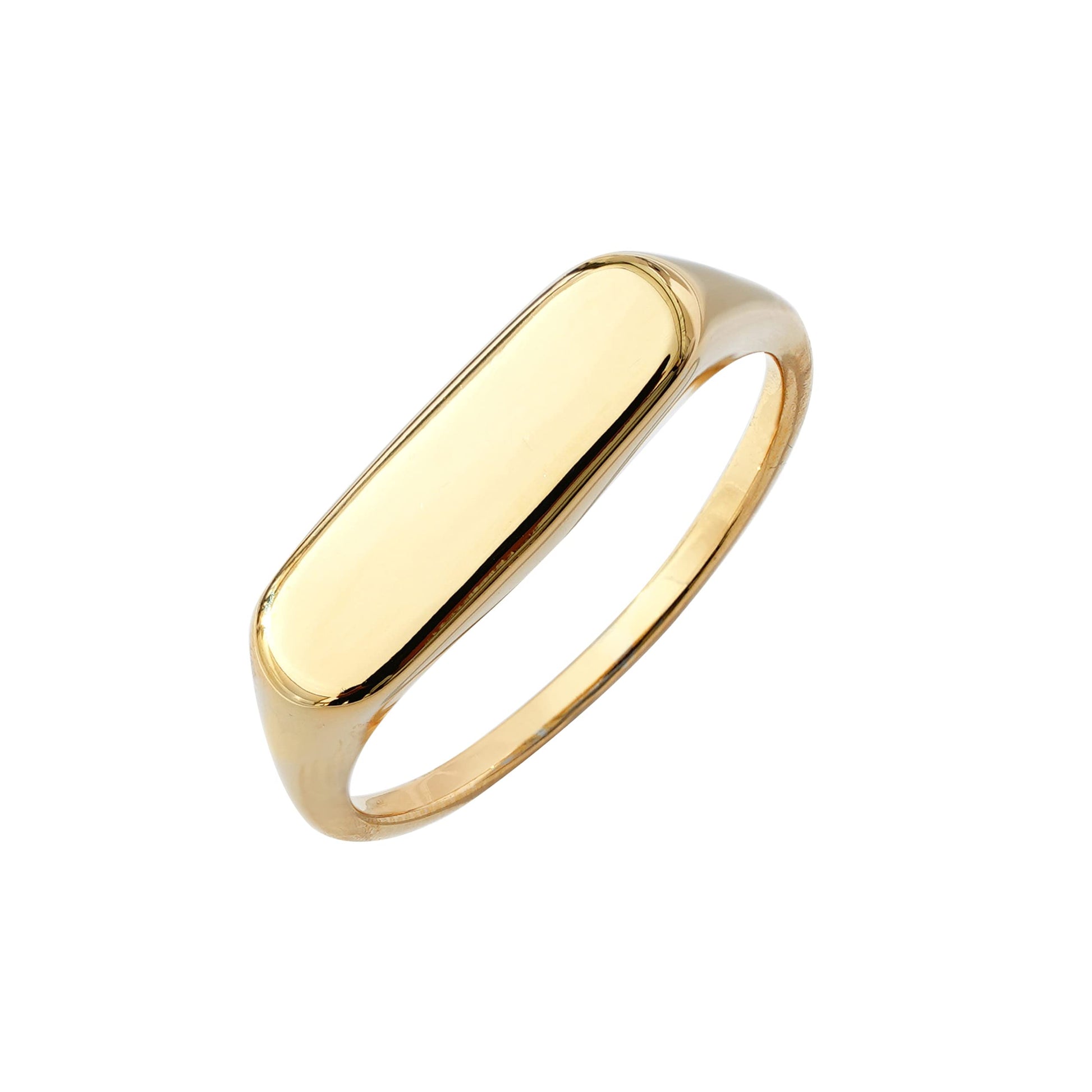 Amazon Essentials 14K Plated Sterling Silver Round Signet Ring